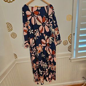 (NWT) Eloquii Long Sleeve Floral Print Midi Dress (wear front or back) S…